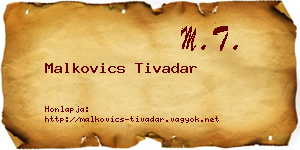 Malkovics Tivadar névjegykártya
