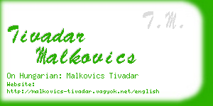 tivadar malkovics business card